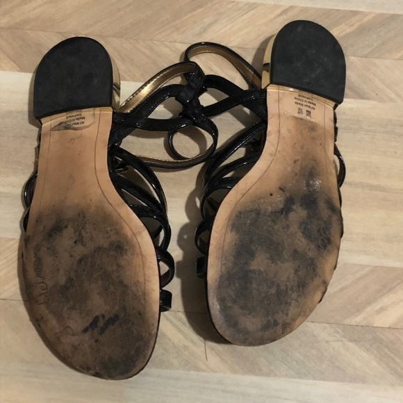 Sam Edelman Strappy Black Patent Daphnie Sandal, 6 - Picture 7 of 8